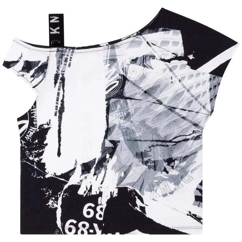 Girls Black Print T-Shirt