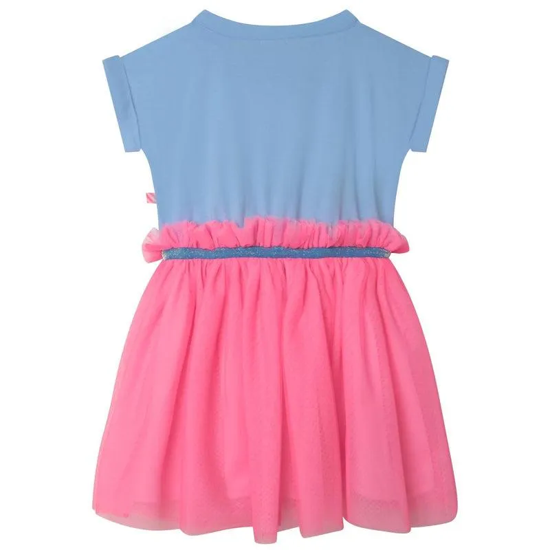 Girls Blue & Pink Good Vibes Tulle Dress