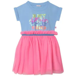 Girls Blue & Pink Good Vibes Tulle Dress