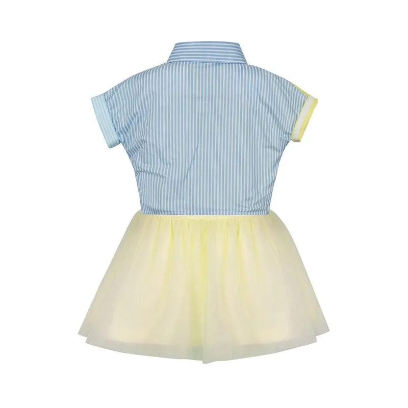Girls Blue & Yellow Tulle Dress