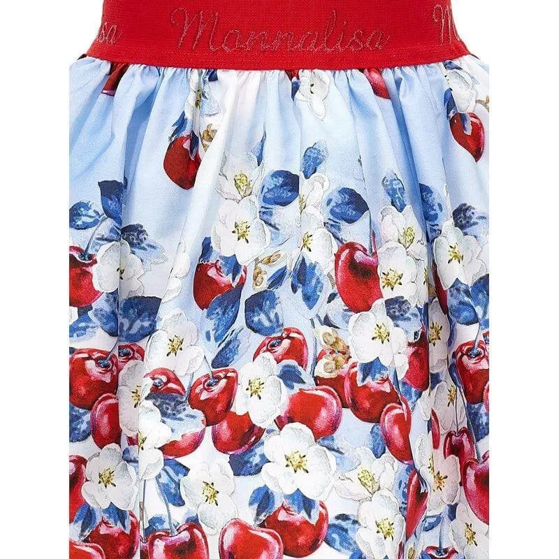 Girls Blue Cherry Skirt