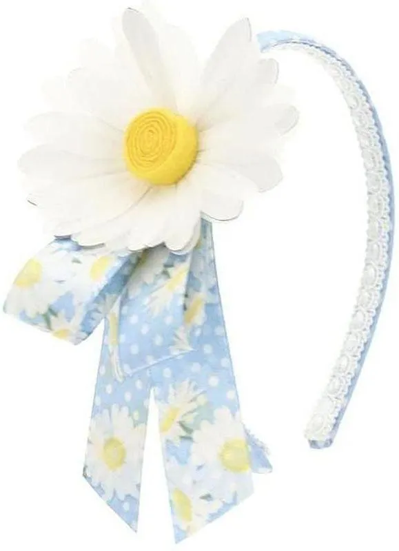 Girls Blue Daisy Hairband