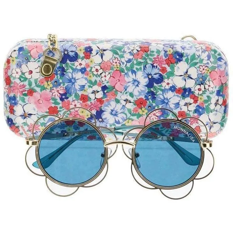 Girls Blue Daisy Sunglasses