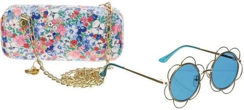 Girls Blue Daisy Sunglasses