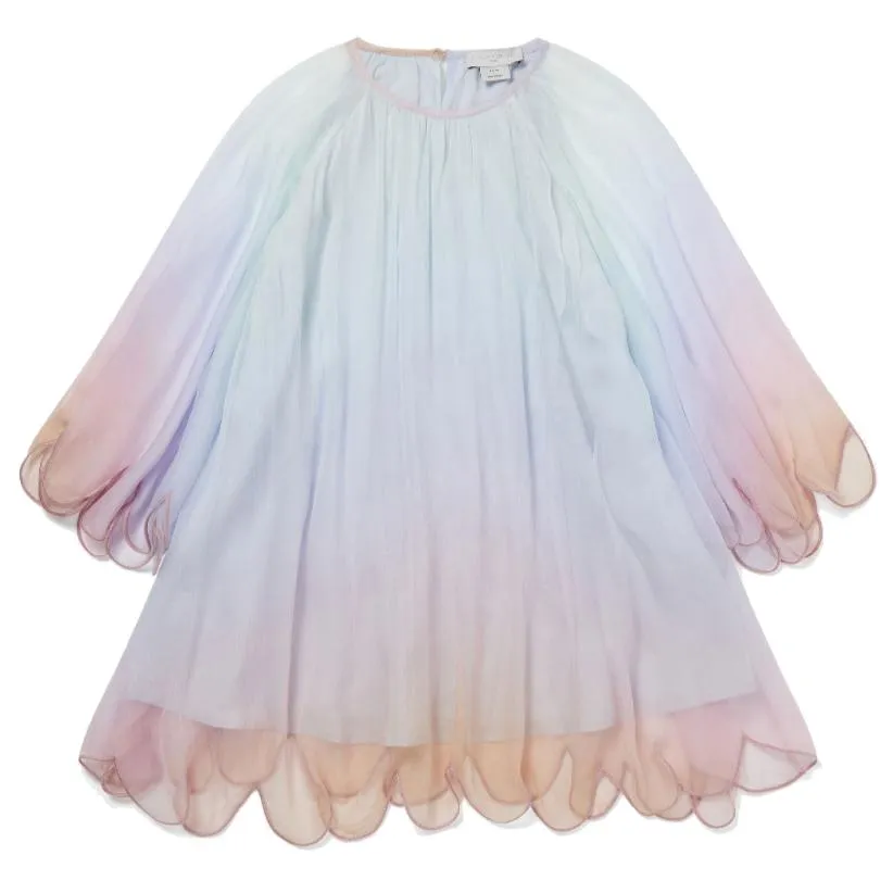 Girls Blue Georgette Silk Dress
