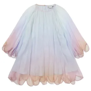 Girls Blue Georgette Silk Dress