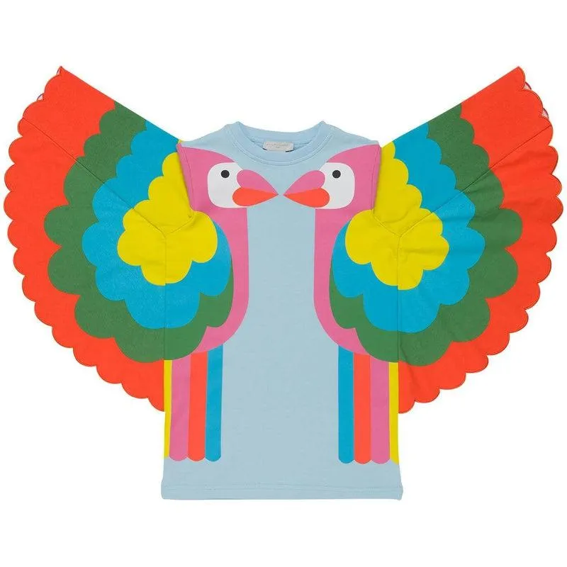 Girls Blue Parrot Wing Dress
