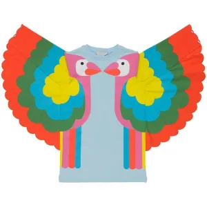 Girls Blue Parrot Wing Dress