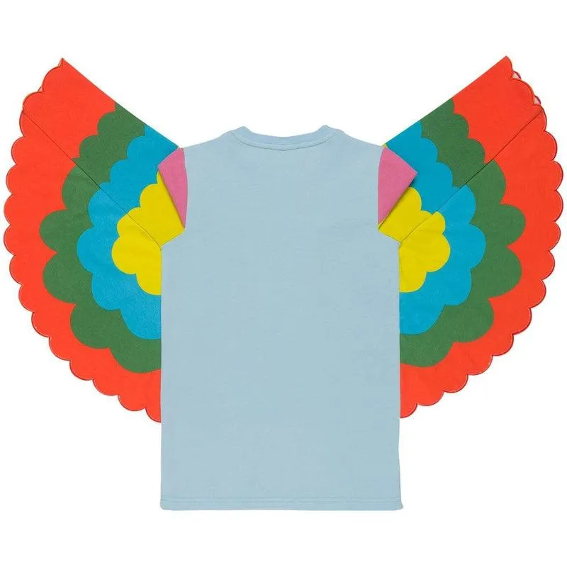 Girls Blue Parrot Wing Dress