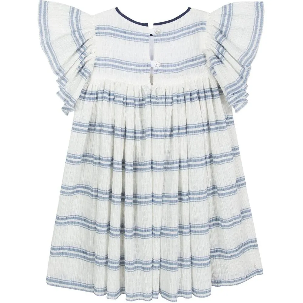 Girls Blue Stripe Dress