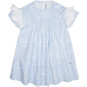 Girls Blue Striped Dress