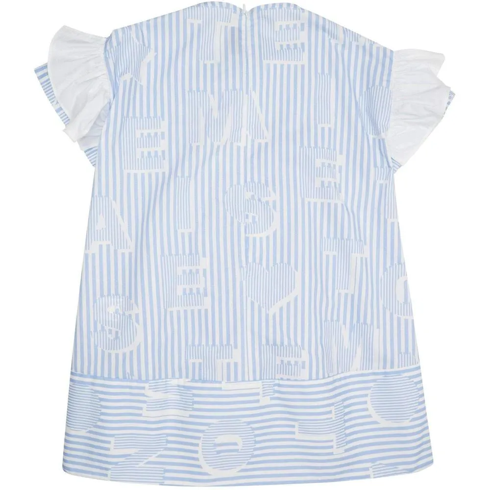 Girls Blue Striped Dress