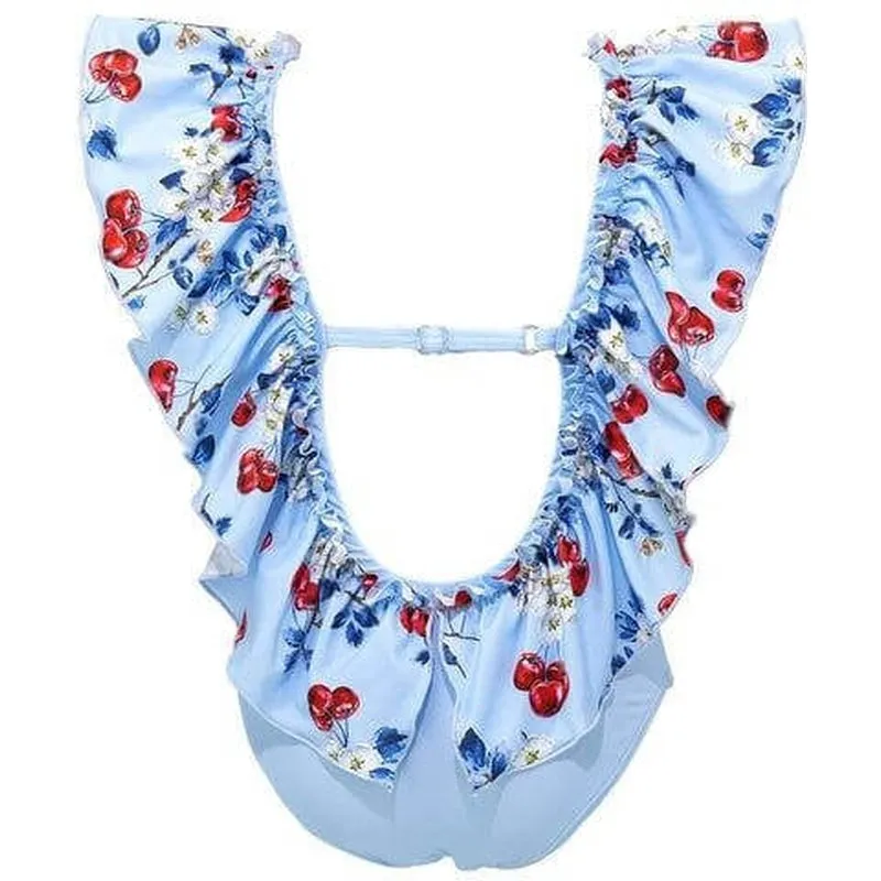 Girls Blue Tinkerbell Swimming Costume