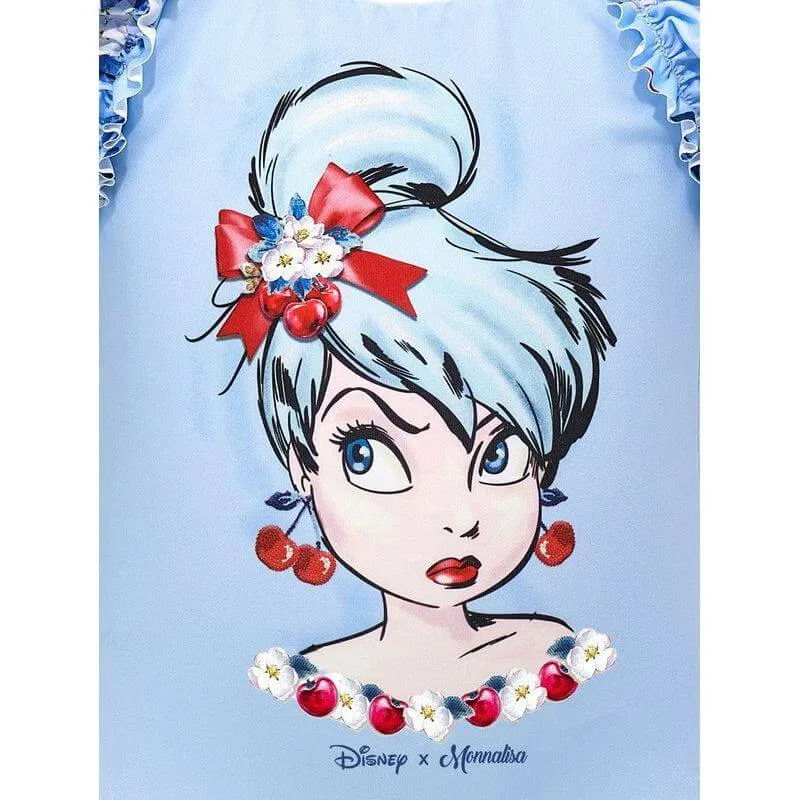Girls Blue Tinkerbell Swimming Costume