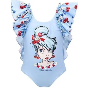 Girls Blue Tinkerbell Swimming Costume