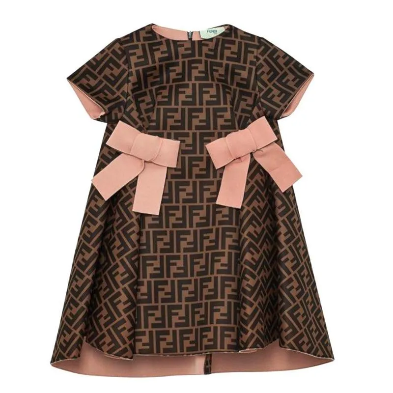 Girls Brown FF Logo Neoprene Dress