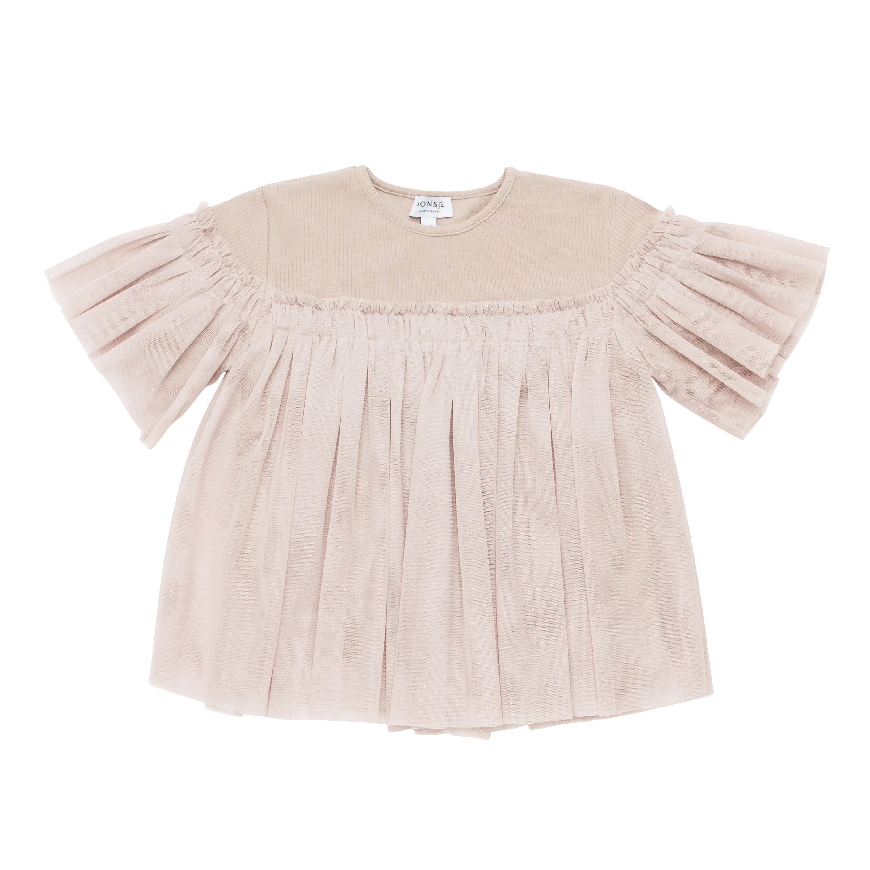 Girls Brown Tulle Top