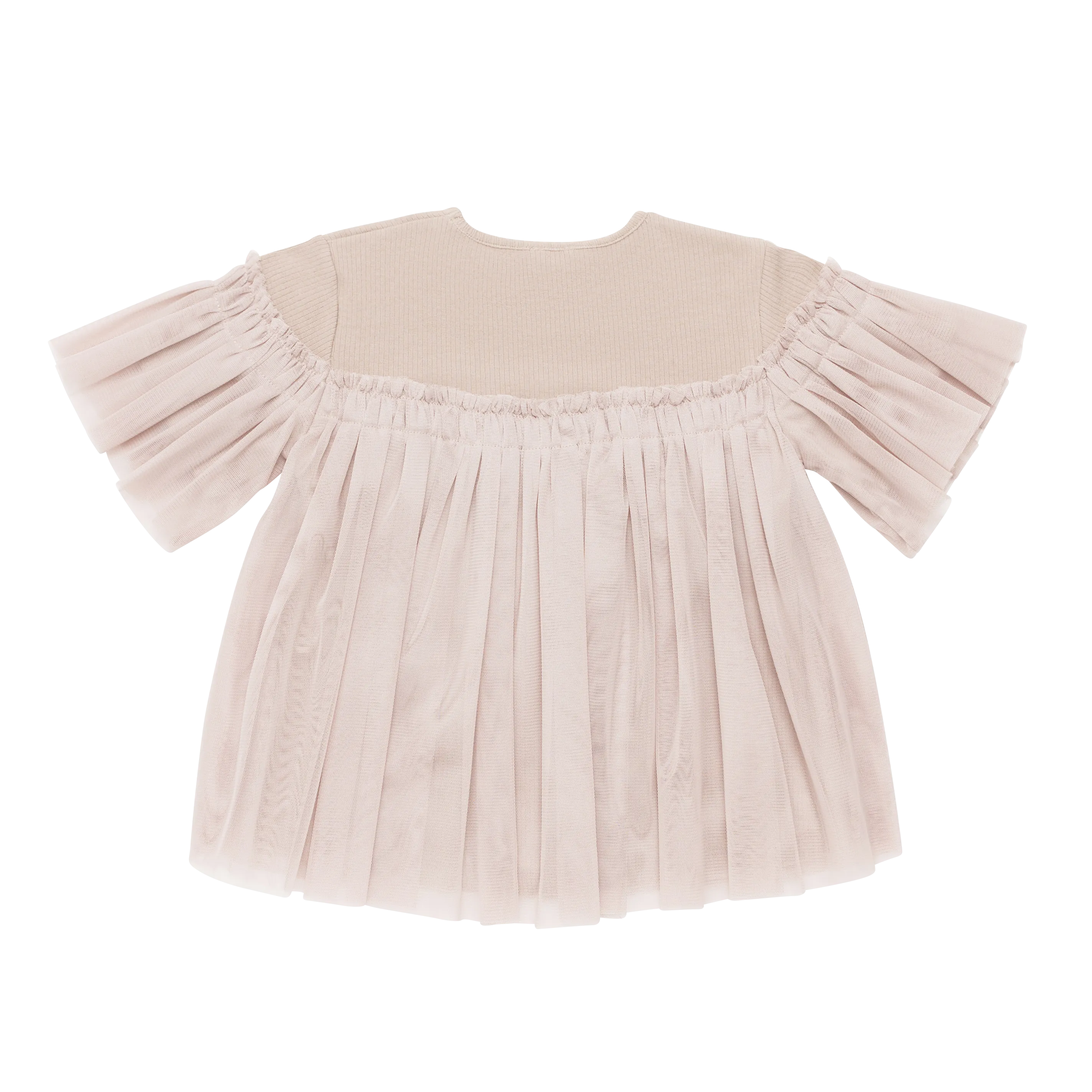 Girls Brown Tulle Top