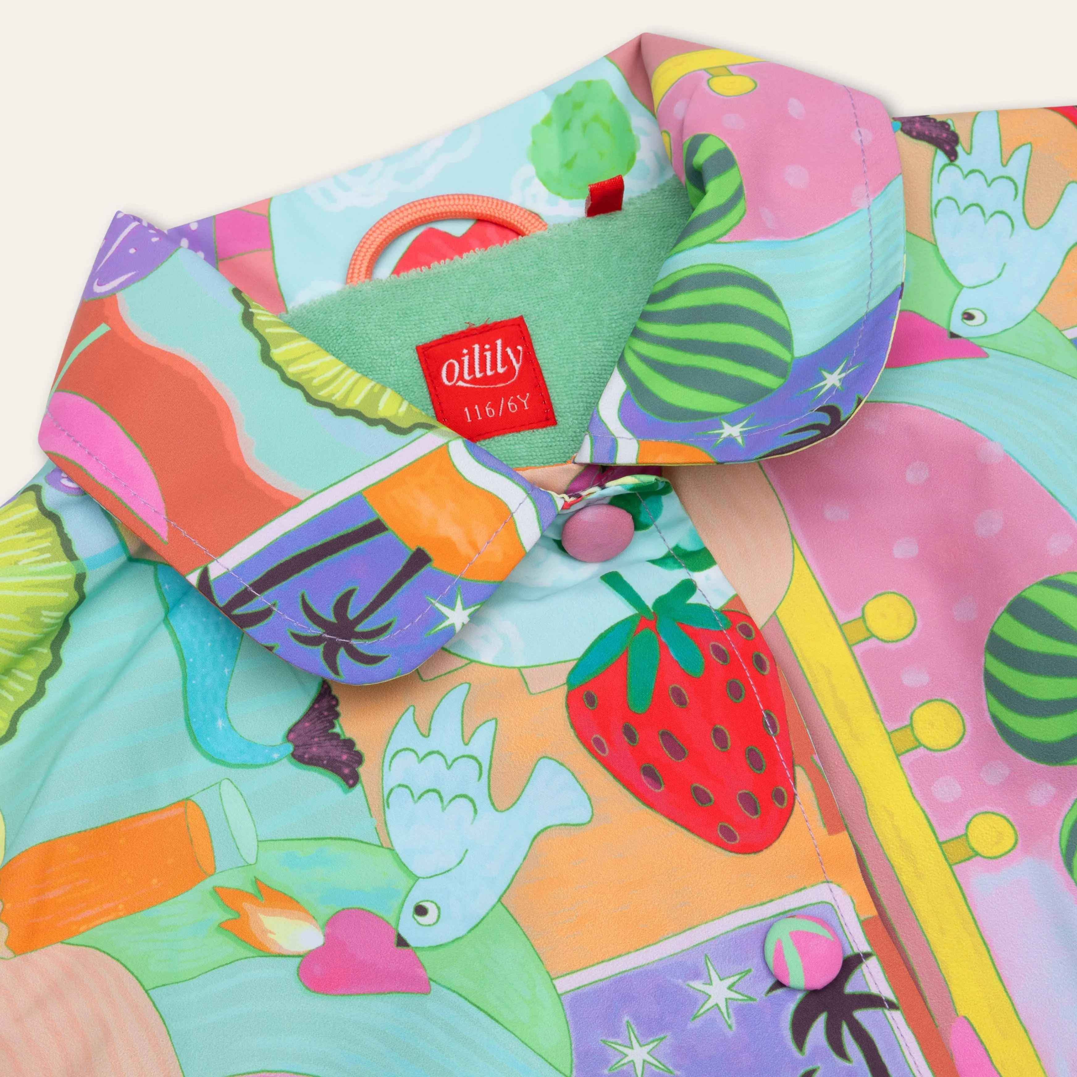 Girls Colourful Cherries Coat