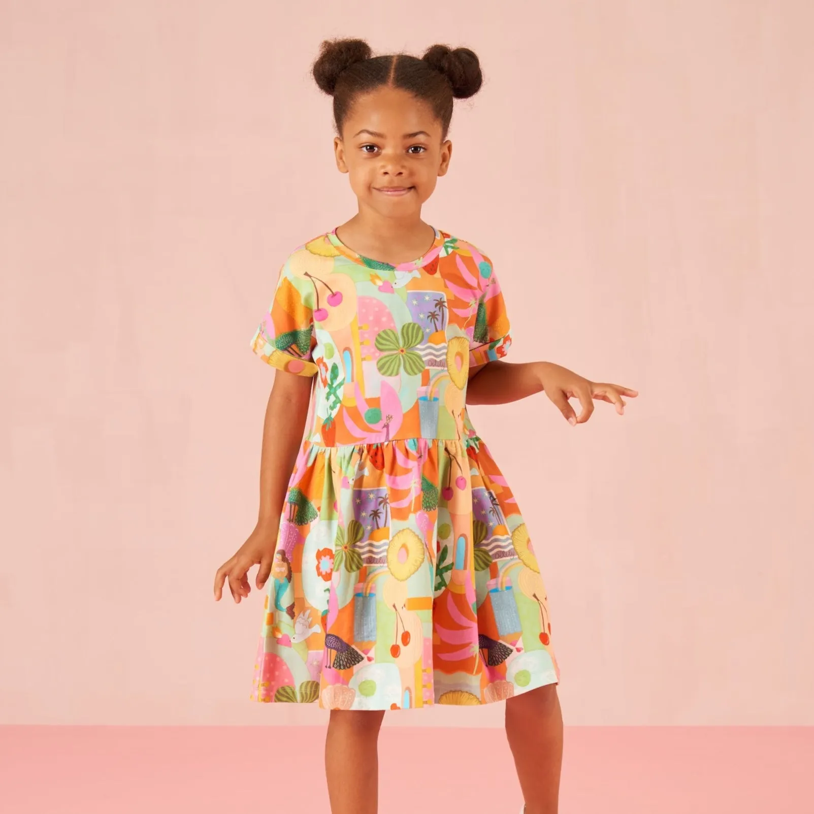 Girls Colourful Dipp Jersey Dress