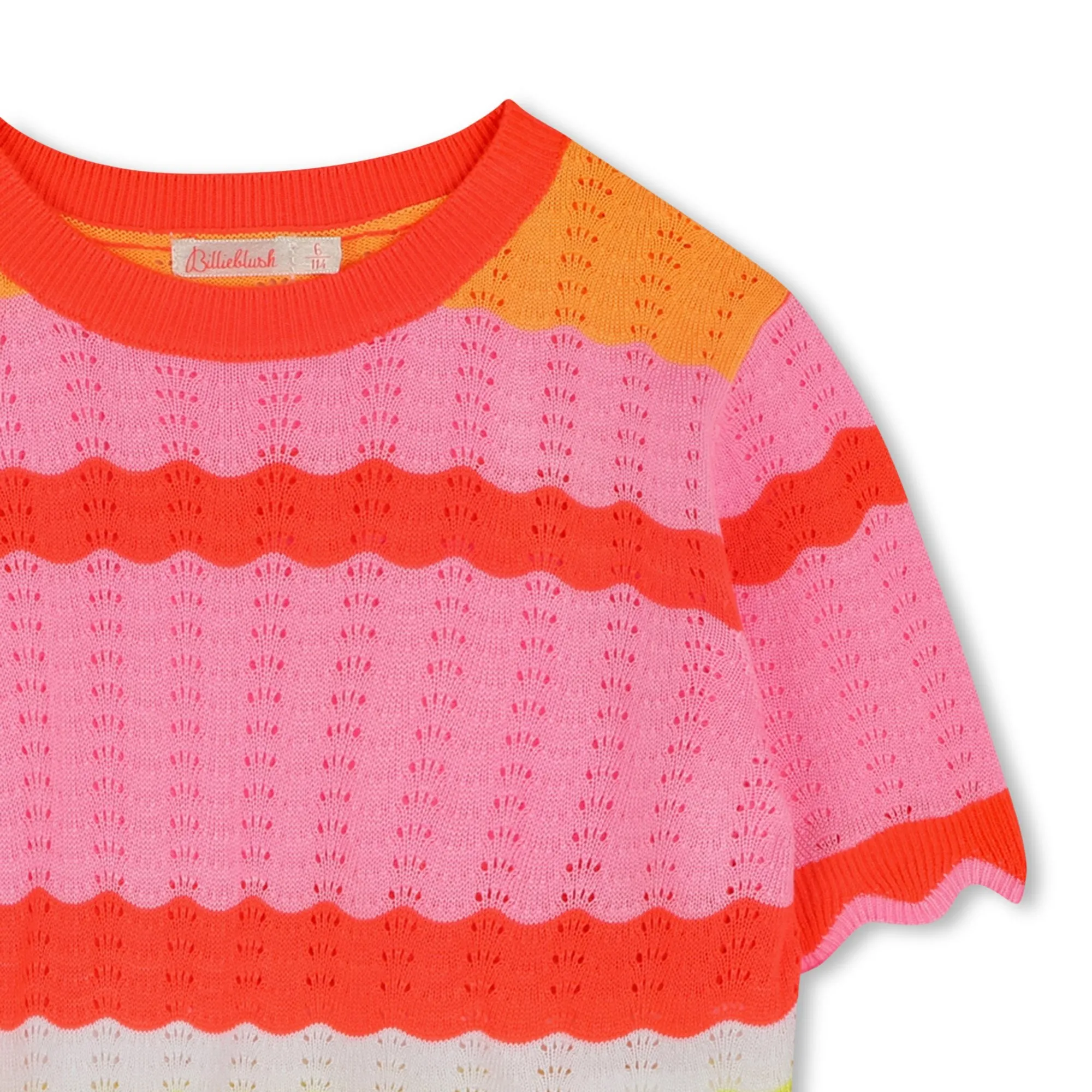 Girls Coral Stripe Knitted Set