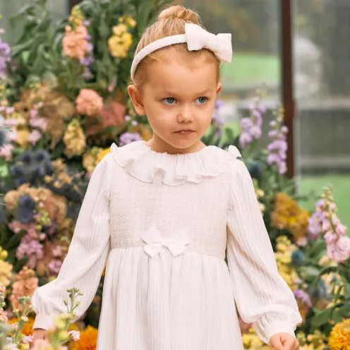 Girls Cream Frill Dress