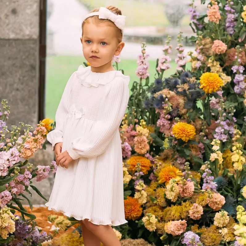 Girls Cream Frill Dress