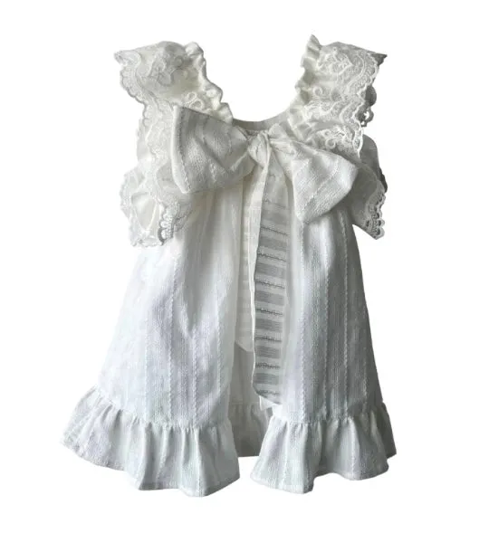 Girls Cream Glitter Dress