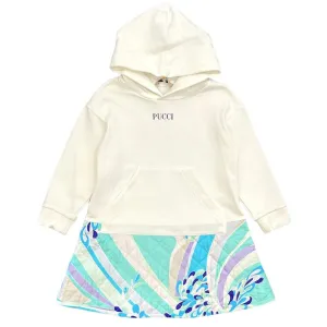 Girls Cream Hooded Dress