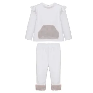 Girls Cream Legging Set