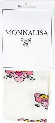 Girls Cream 'Pink Panther' Tights