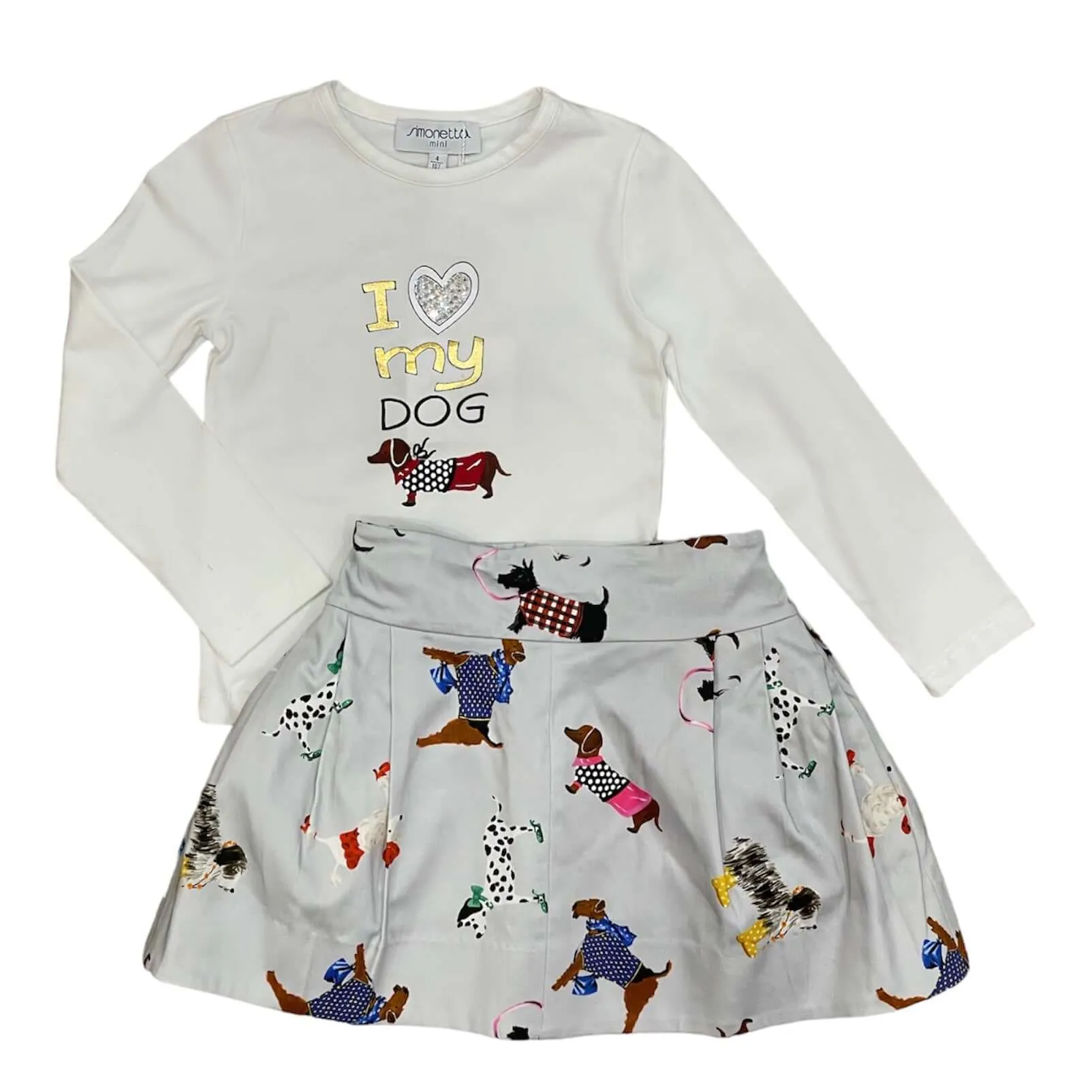 Girls Cream Skirt Set
