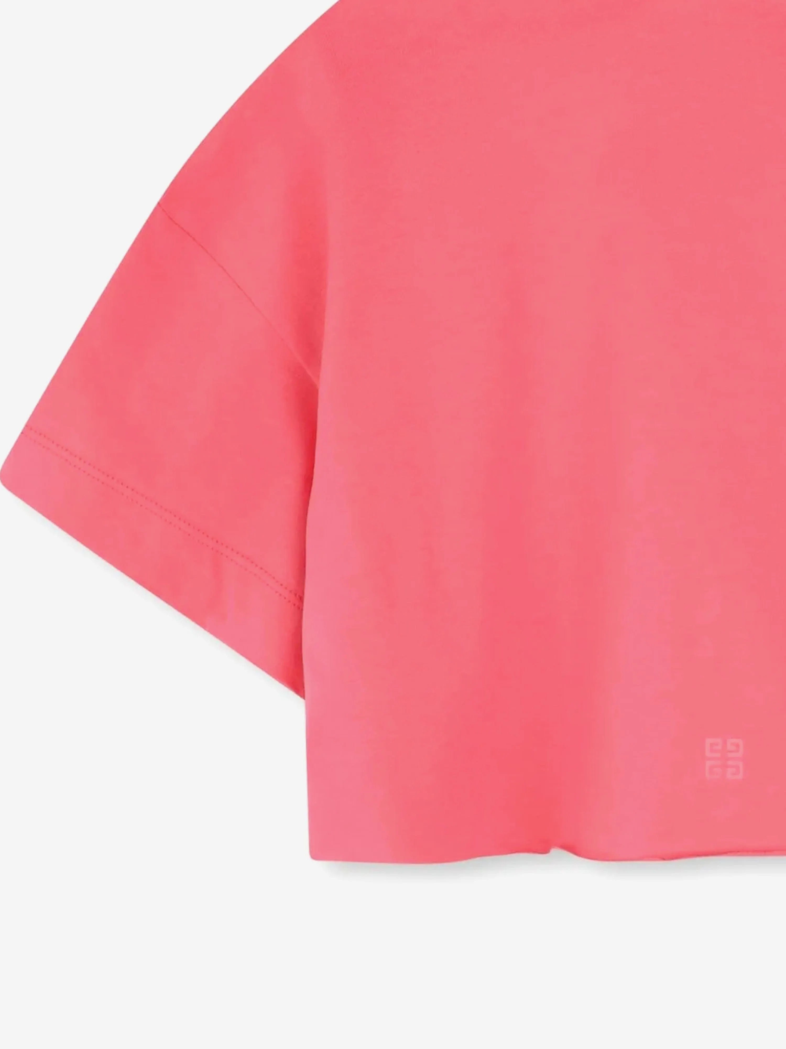 Girls Cropped Logo T-Shirt in Pink