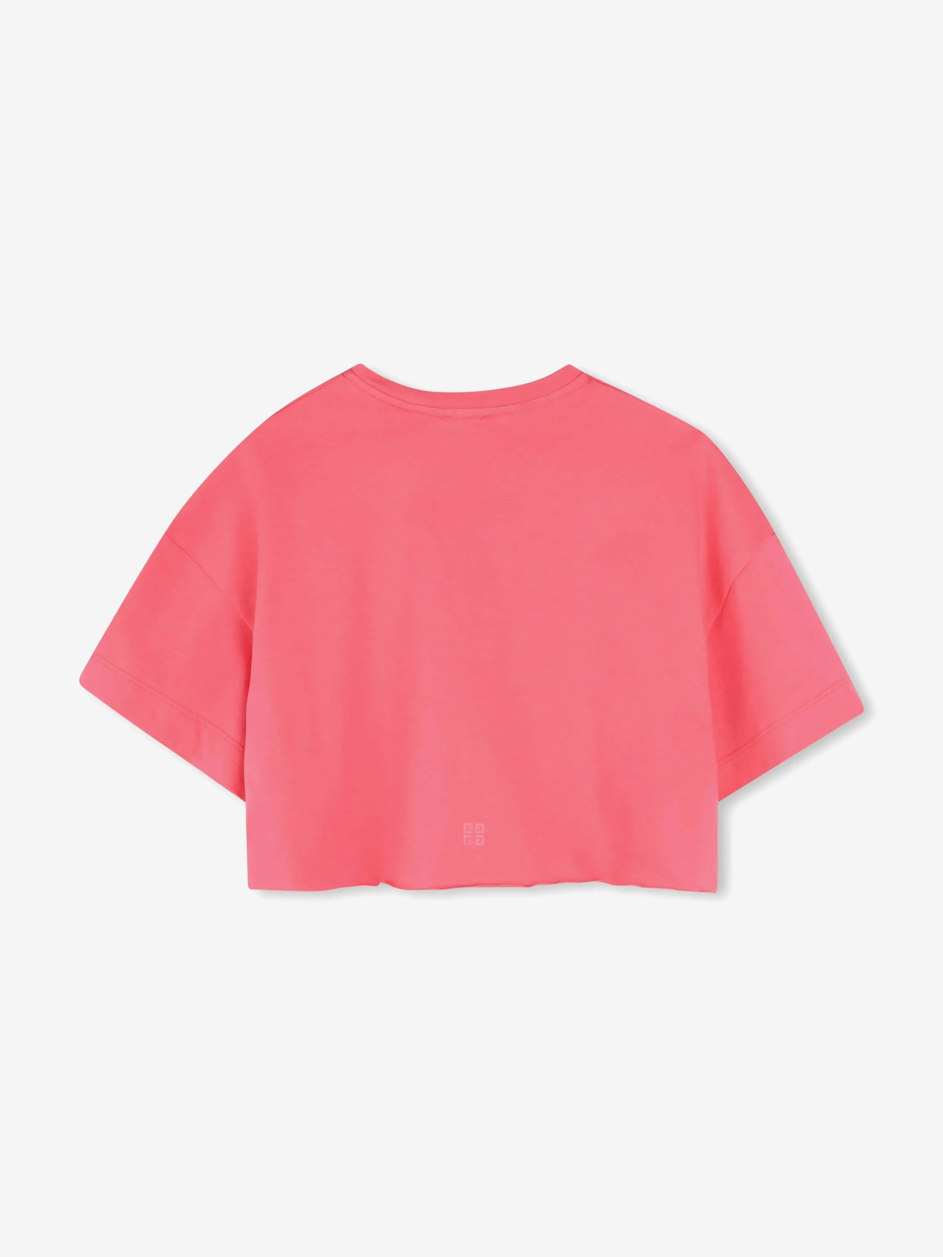 Girls Cropped Logo T-Shirt in Pink