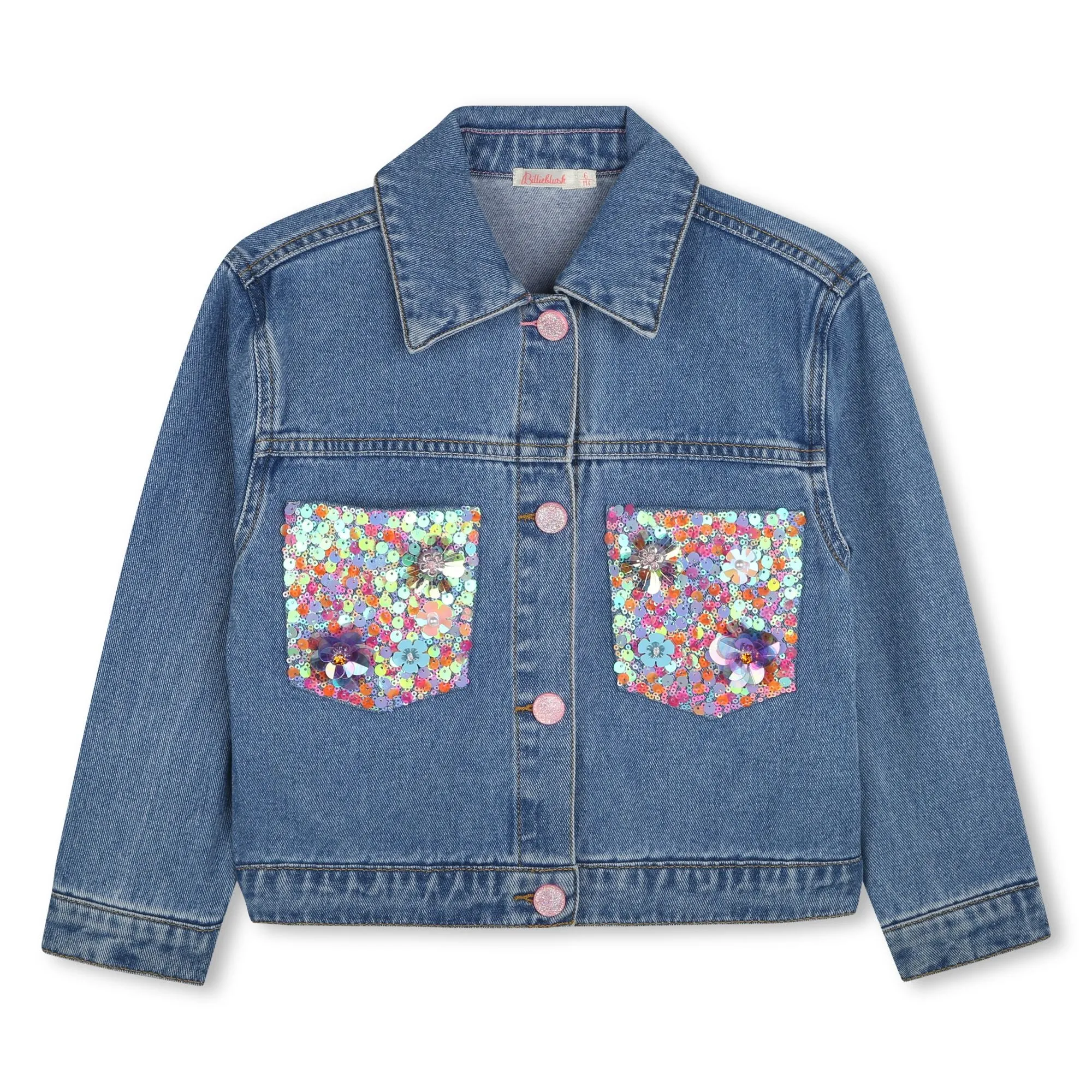 Girls Denim Sequin Jacket