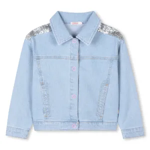 Girls Denim Sequin Jacket