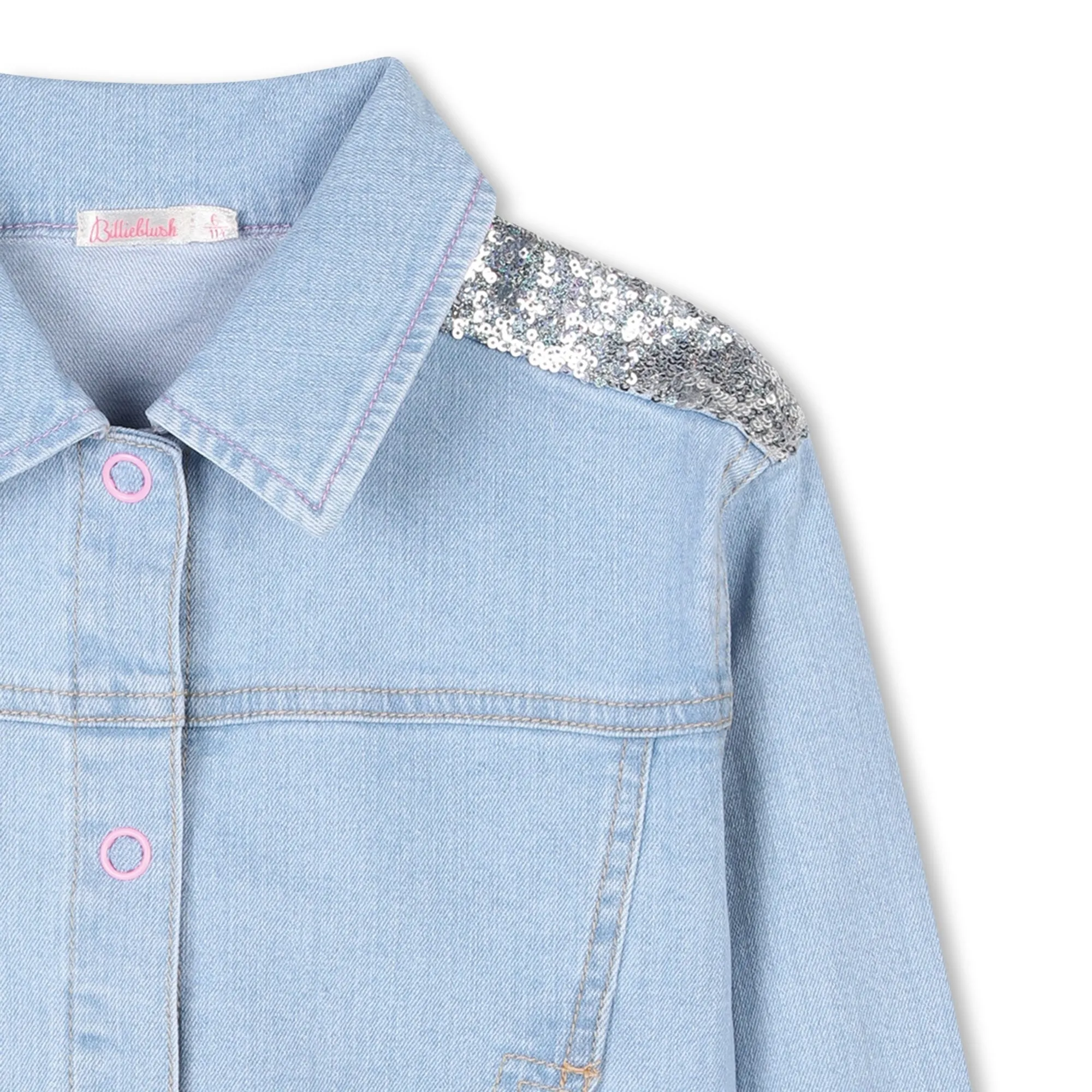 Girls Denim Sequin Jacket