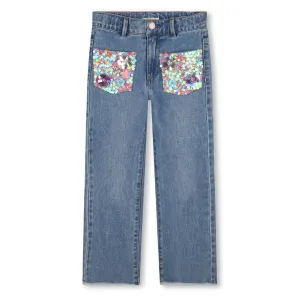 Girls Denim Sequin Jeans