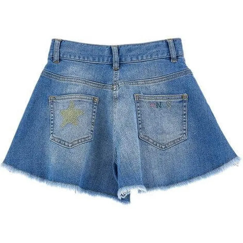 Girls Denim Star Shorts