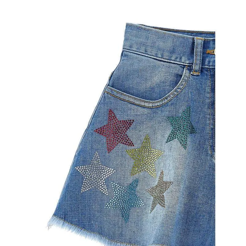 Girls Denim Star Shorts