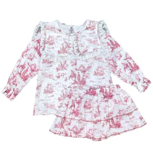 Girls Dusky Print Skort & Blouse
