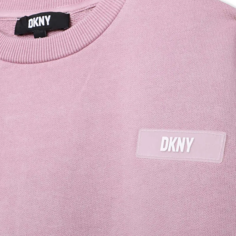 Girls Dusty Pink Long Sleeved Dress