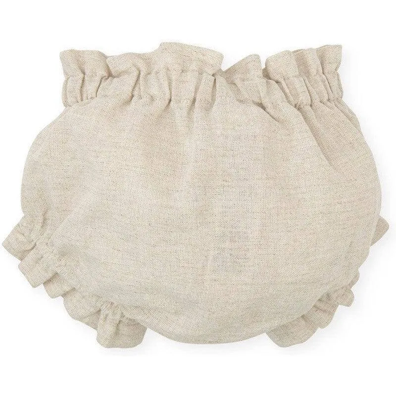 Girls Ecru Linen Shorts