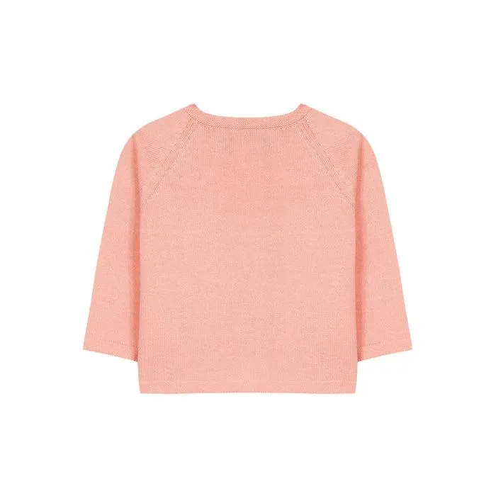 Girls Embroidered Peony Cardigan