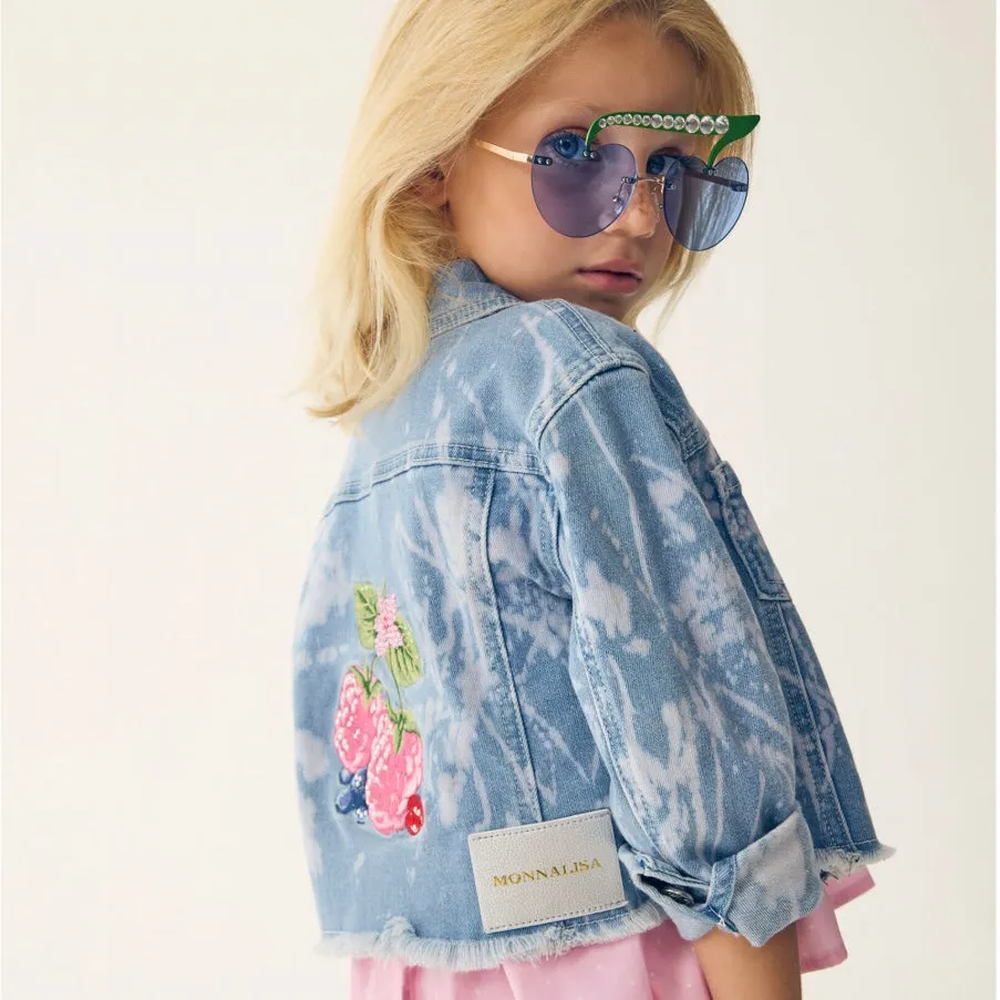 Girls Flower Denim Jacket