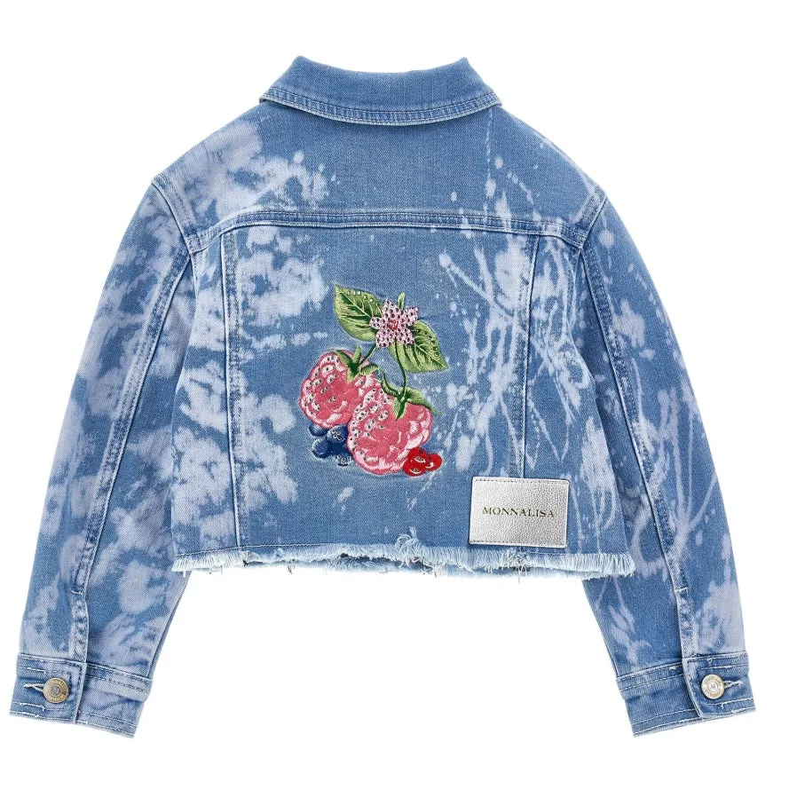 Girls Flower Denim Jacket