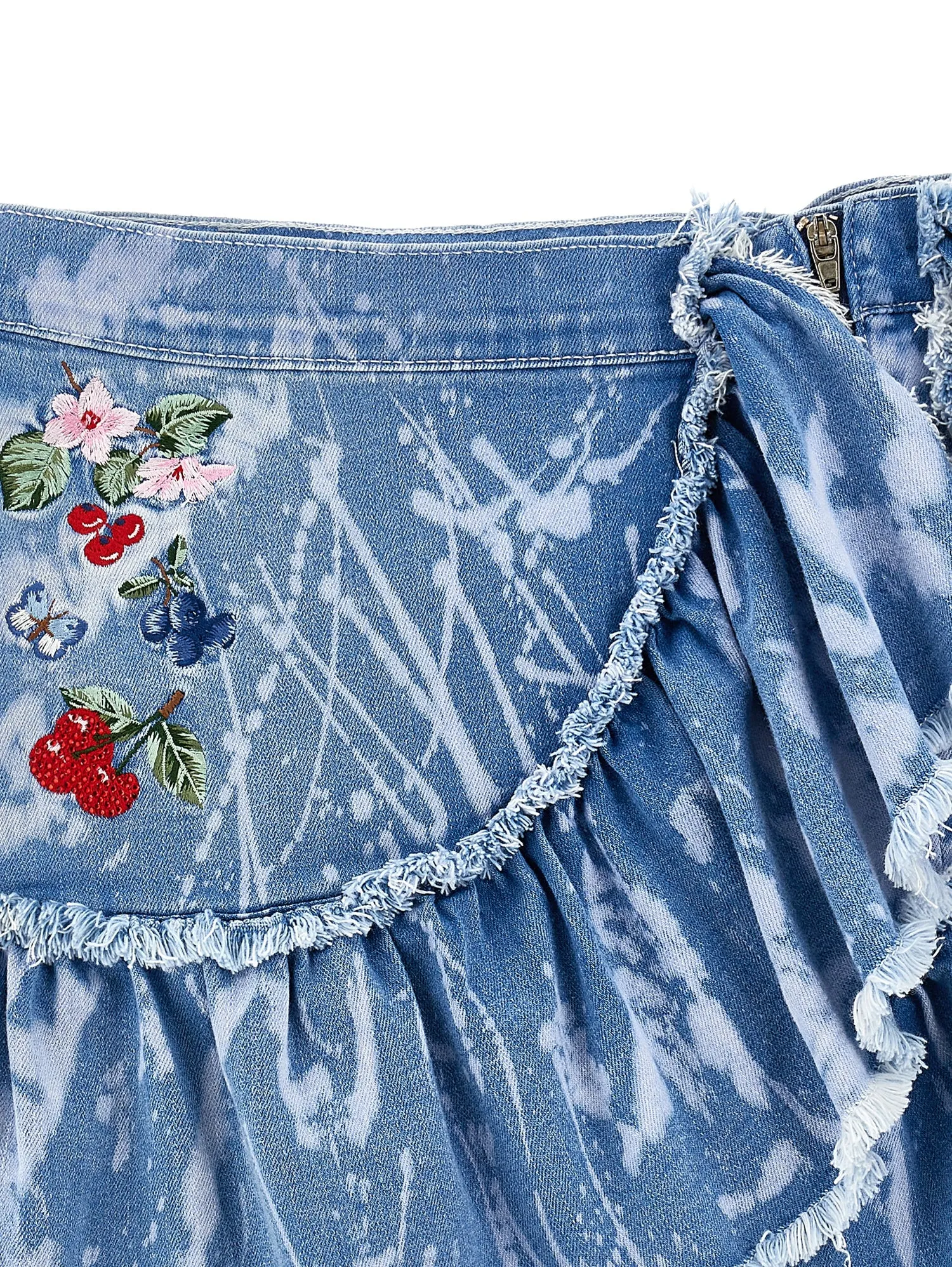 Girls Frill Denim Skirt