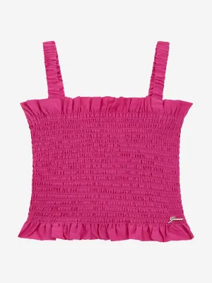 Girls Ruched Tank Top in Pink