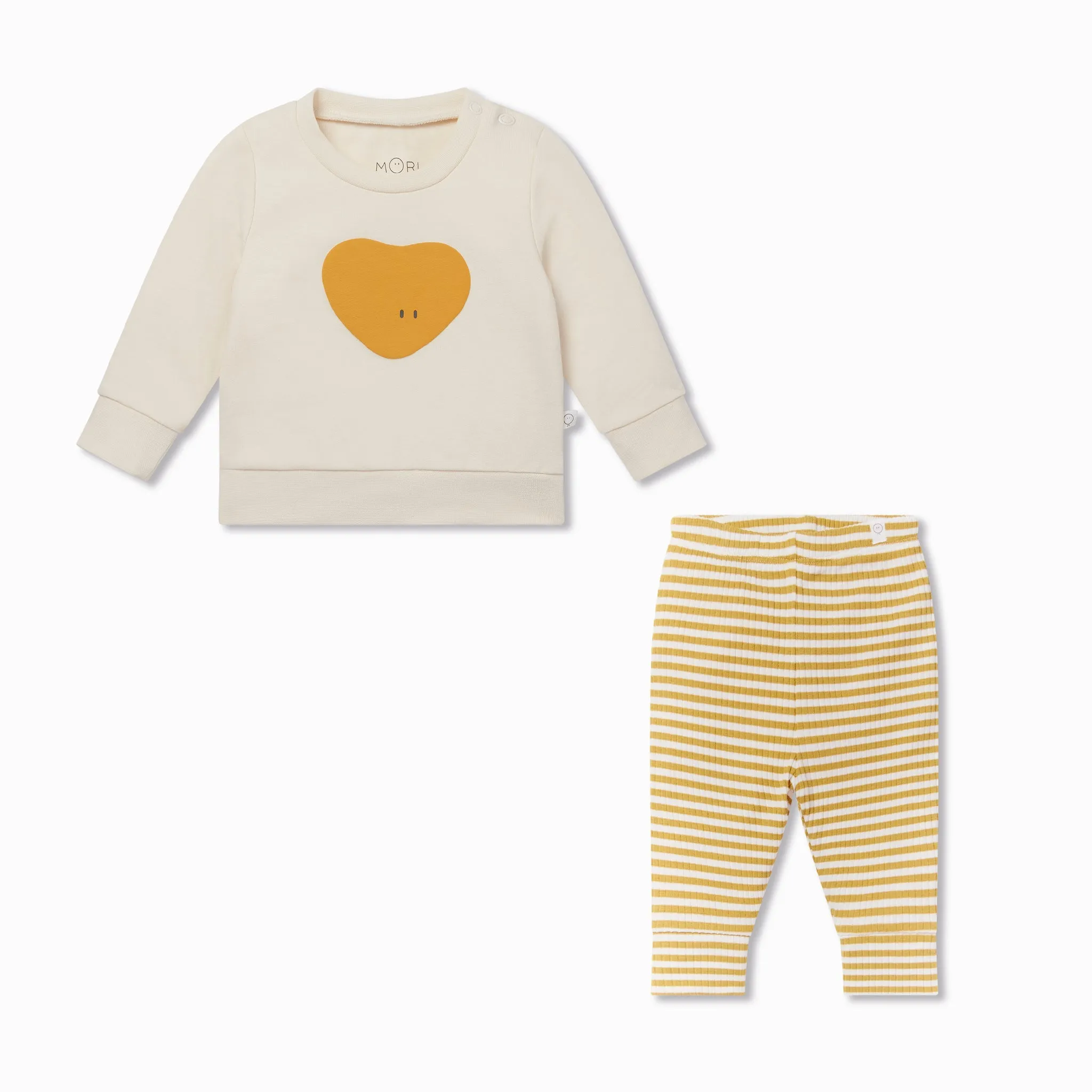 Heart Sweatshirt & Ribbed Leggings Outfit