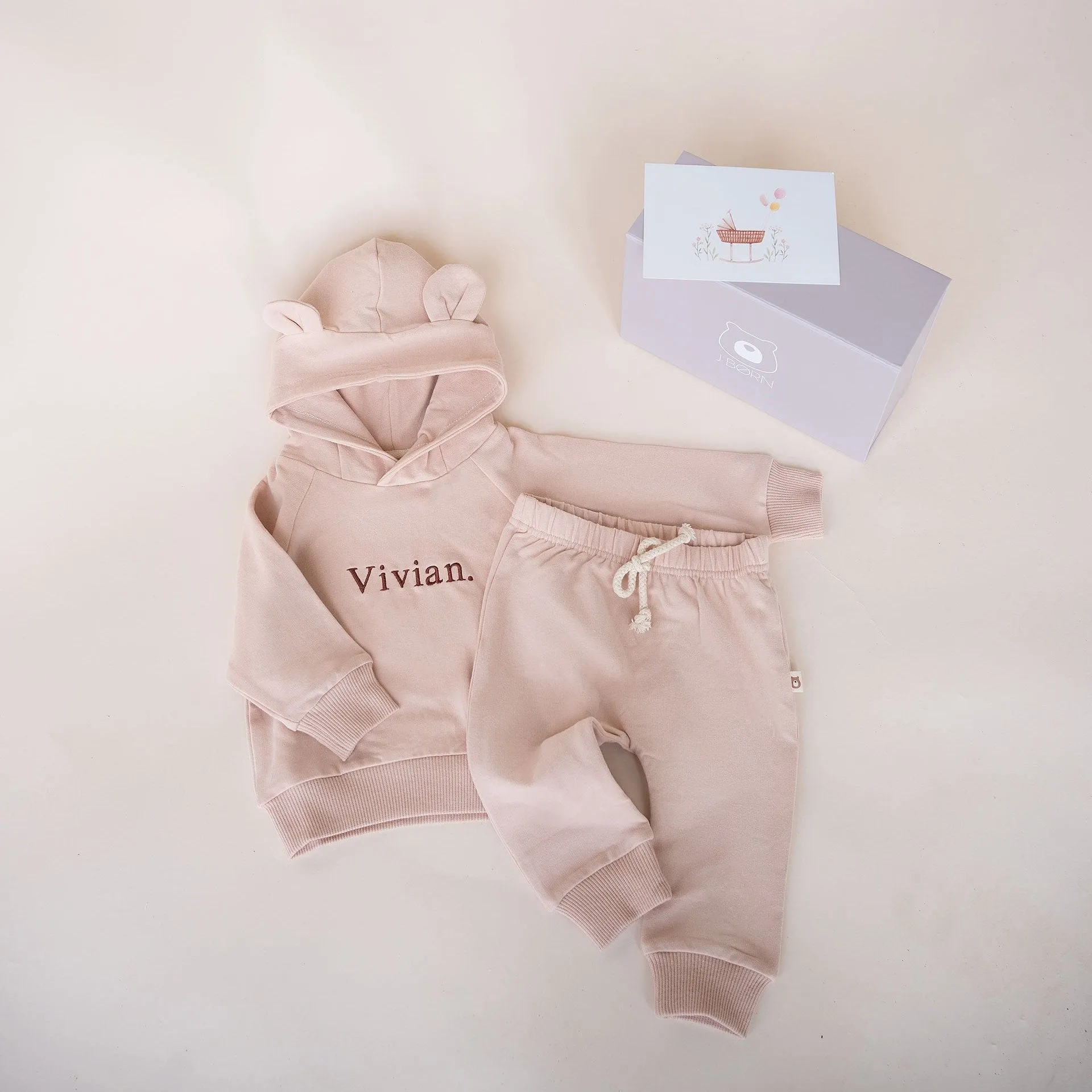 JBØRN Baby Gift Set | Organic Cotton Baby Hoodie & Joggers Set